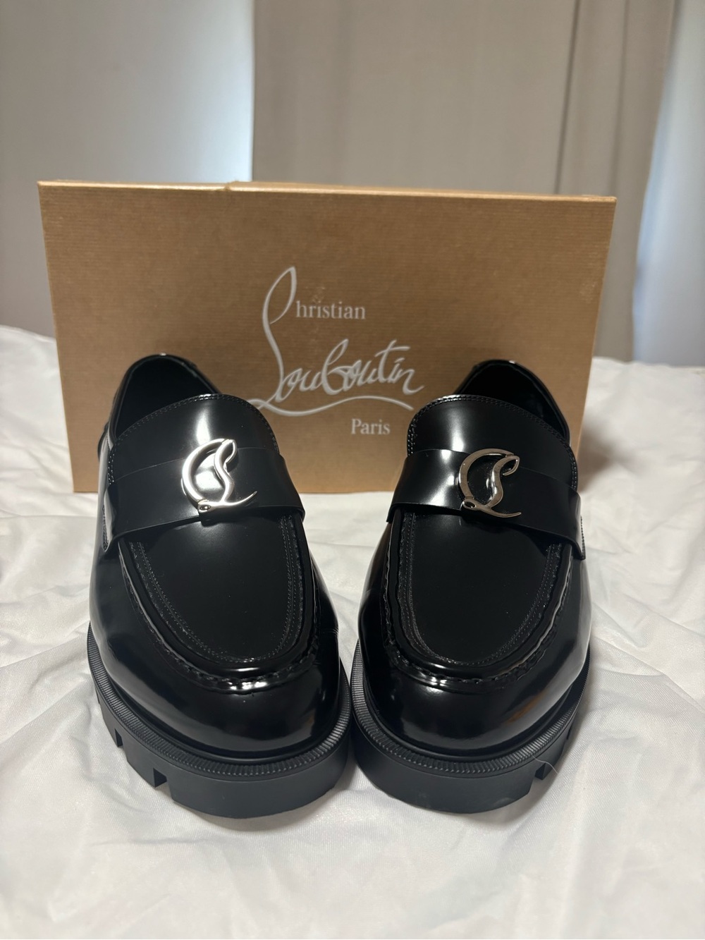 Christian Louboutin Black CL MOC LUG FLAT Women EU 41 Worn Once w/Box